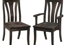 Available with the lumbar support in the back, this Amish made custom chair comes in 8 different woods and many stain colors. Fabric or leather seats are also possible.