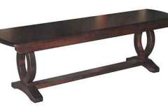 The beautiful round base of this Amish made Master bench is probably not anything you have seen before. We can have this made for you in Oak, Maple, Hickory, Walnut, or Cherry wood. Let us help you choose.