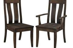 This is a super solid chair that is custom crafted by our Amish builders. It has lumbar support in the back for comfortable seating and can be done in bar stools as well.