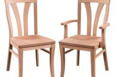 Shown here in Maple wood is our Amish made custom Susan style chair. Pair it with a table of some style for a set you can be proud to show off in your home.