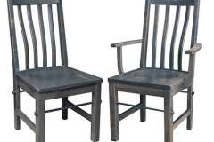 If you need chairs, we have about 400 styles of custom Amish made ones. This one is the Taylor chair that comes in both a side or arm chair version. You can also get it with a cushioned seat if needed.