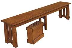 Our custom Amish Colebrook bench with is expandable with up to 4 leaves.