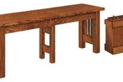 Expandable custom Amish Mission bench.