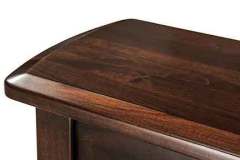 Showing the Newberry bench with the beveled top. Brown Maple or any other hardwood is available.
