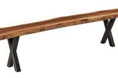 Need a bench for your Xavier table? Here is the Xavier bench with a live edge and cast iron cross legs.
