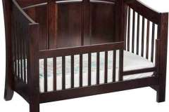 The custom slat Carlisle day bed can be crafted to convert into a baby crib and into a full size bed.