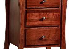 Here you see our 3 drawer Manhattan style nightstand. It is 23" wide and 27" high.