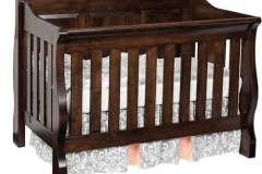 Seen here is the custom Amish Handcrafted Traditional crib with the panel back. It has solid wood panels with mortise and tenon construction.