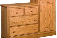 Here you can see the custom Traditional tower unit. It comes with 4 drawers and a door with 2 adjustable shelves behind allowing plenty of storage and can be Amish custom made in your choice of sizes.
