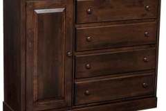 This custom Traditional Wardrobe features side mount drawer that can be flipped in order to covert the changing wardrobe into a standard flat top wardrobe.