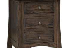 Our custom Addison 3 drawer nightstand has the flush inset drawers with the undermount drawer glides. The curved legs make this a beautiful cabinet.