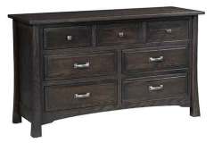 Here you see our Amish made custom Addison style 7-drawer dresser. All of the drawers have the full extension drawer glides so you can get to the stuff that ends up at the back of the drawer for what ever reason.