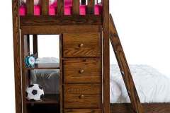 Here is the end view of one of our custom bunk beds with the desk underneath.
