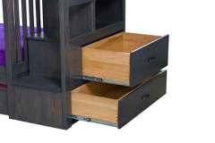 The stairs on this custom Amish made bookcase also serve as storage drawers. Ask us to show you what you can do with them.