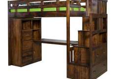 If you need a bunk with a work area under it, this is our custom bunkbed your child can use both for sleeping and school work.