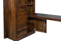 Here you see one of our custom bunk beds with the store space below the bed.