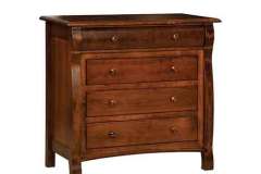 The Castlebury 6-drawer dresser seen here is custom crafted in Quarter Sawn Oak wood. 2 smaller drawer at the top have 4 large ones under them.