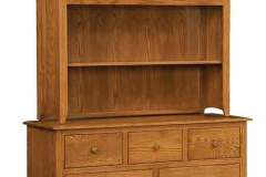 Our Monterey 7-drawer dresser comes here with the hutch top. The shelf in the hutch top is adjustable.