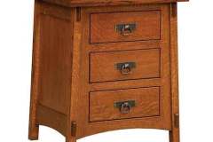 Our 3-drawer McCoy Amish made custom nightstand seen here has the flush inset drawers with the undermount drawer glides.