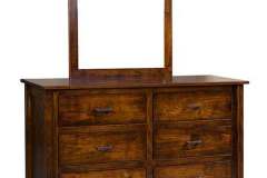 Our Amish made custom Austin dresser seen here has a standard 28" wide beveled glass mirror.