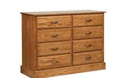 Here is our custom 8 drawer chest flipped over so that you now have a flat top chest. The drawer glides are mounted in the center on each side of the drawer hole.