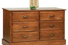 Our 6-drawer reversible dresser is shown here. Ask us to show you how to reverse it.