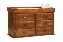 Here is our custom 6-drawer reversible chest. Flip it over after you are done with the changing table side.