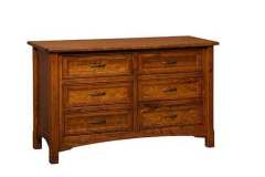 Amish crafted West Lake 6 Drawer childrens dresser with full extension drawers with dovetailed construction.  Shown crafted in solid Hickory.