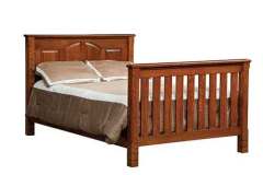 Amish handcrafted West Lake conversion crib with side slats in place converting the crib into a double size bed.