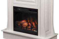 Our popular and compact Conrad Media Fireplace unit that is the perfect size to fit in the living room, office, or bedroom.  Shown in solid brown maple hardwood with a white paint finish.