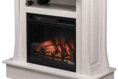When the hidden compartment on our compact Conrad media fireplace is open you have easy access to component storage along with a built is surge protector to help hide unsightly cables.