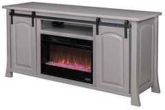 When the media shelves on the Conrad TV Stand are covered the remote control fireplace insert provides beauty and function to the room.  With remote control fire size, color, and heat.