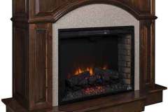 A wide assortment of our Amish custom made fireplace units can be crafted with other materials than wood.  The Denali fireplace unit can be crafted with corian or even stone to accent the wood.