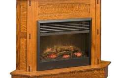 When wall space is at a premium we offer many different styles of corner fireplaces. This is our Dimplex Fireplace unit crafted out of solid quarter sawn white oak.