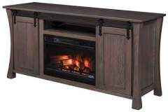 Open shot of our Eldorado fireplace tv stand with the fire on display.  Completely remote control operation allows you to change colors, temperature, and flame height from the comfort of your chair.