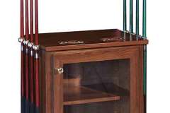 This elegant billiard accessory cabinet adds beauty and convenience to your game room.  Provides storage for balls and all your pool table supplies.  Hinged glass door and antique hardware comes standard.