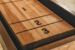 Our Amish crafted shuffleboards feature a 2 1/8" thick hard maple playing surface with a polymer finish providing a slick playing surface that will keep you playing long term.