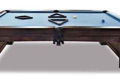 Side view of the popular Breckenridge Pool Table Amish crafted with premium felt covering a solid slate playing surface.