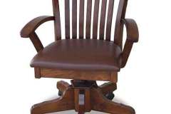 Amish Made Winchester game chair perfect for the office or next to your custom made poker table. Shown crafted out of solid brown maple with premium leather seat.