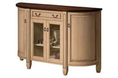 Note the curved fronts on this Amish custom made Adrian Buffet. The grooved legs add elegance to it.