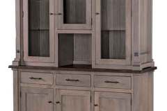 Seen here is out two tone, Amish crafted, custom Carla Elizabeth hutch. Couple this with a table and chairs of the same style for a complete dining room set to put in your home.