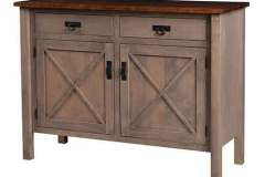 The phono shows our custom made 2 door/2-drawer X-base Amish sideboard It can also be made in 3 or 4 drawers/doors for your convenience. Let us show you different options that are available for it.
