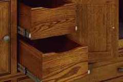 This picture shows the drawer design and glide detail of the drawers for most tv stands.
