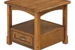 1/4 Sawn Oak custom built West Lake open end table with Michael's Cherry stain is seen here.