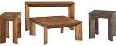 Here is a set of Witmer custom occasional tables. These are available is several different wood species.