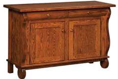 Here is our custom Amish crafted Hampton sofa cabinet. Elegantly styled with rounded drawer fronts and curved legs.