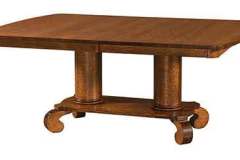Here you are seeing our custom Amish built Jefferson dining table. Note the double pedestal style will support a lot of weight.