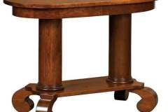 Beautifully styled is this custom Jefferson sofa table. This is done in Cherry wood.