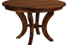 What you see here is our custom Amish built Jessica single pedestal table with a round top. It can be either a solid top or have leaves.