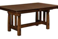 What you are seeing here is our custom Kendore Dining table. It is considered a Mission style trestle table.